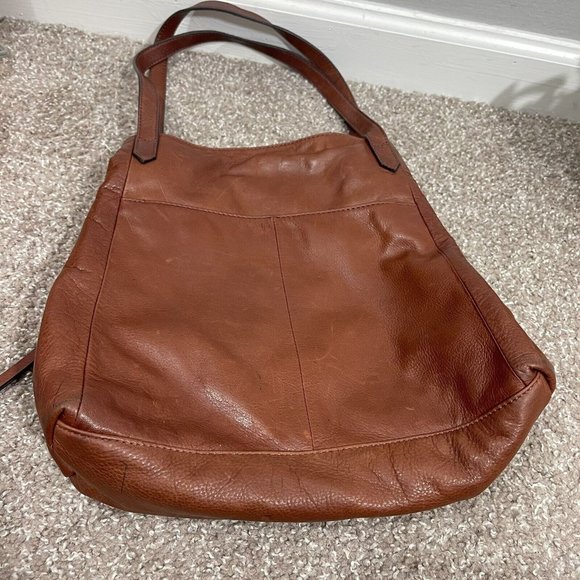 margot Bags Margot Newyork Marcy Brown Leather Shoulder Tote Bag